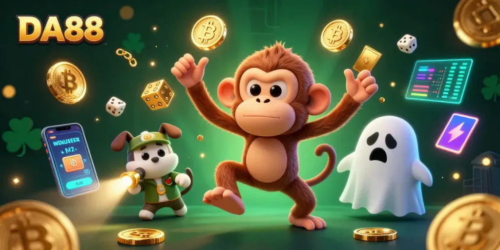Experience thrilling gameplay with DA88 at this lively haunted casino scene.