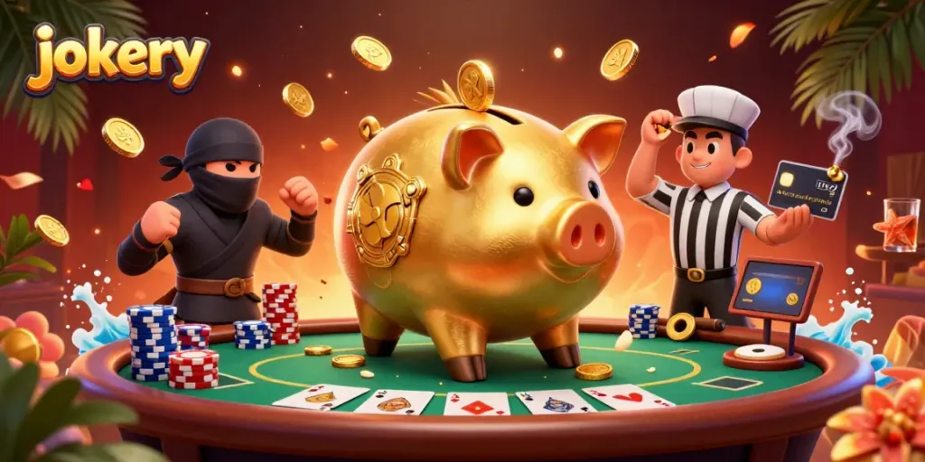 Experience the thrill of jokery with a vibrant 3D casino scene showcasing vibrant characters and rich details.