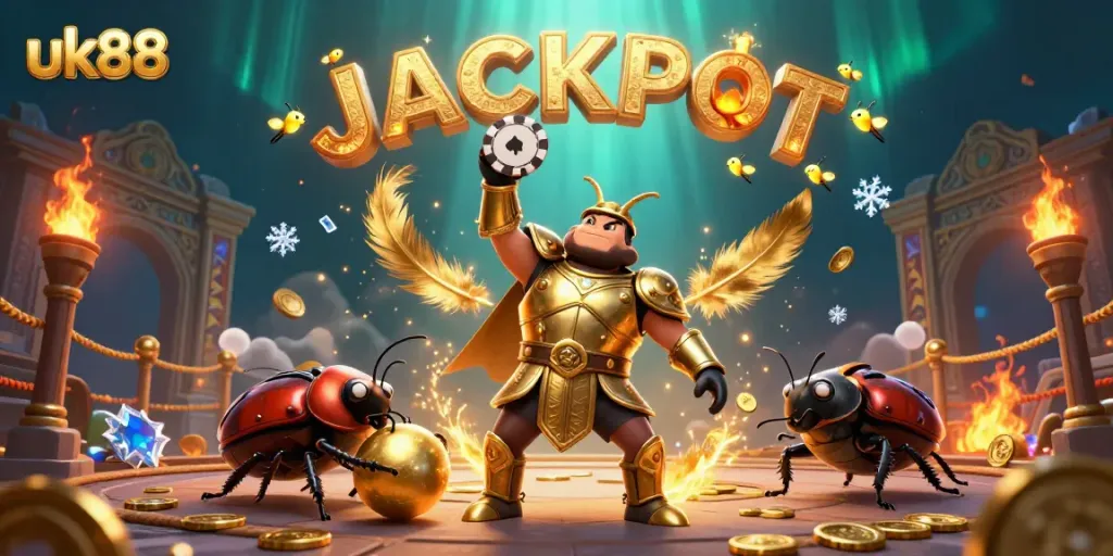 Experience high-stakes excitement with uk88's dynamic gambling atmosphere, featuring vibrant 3D characters.